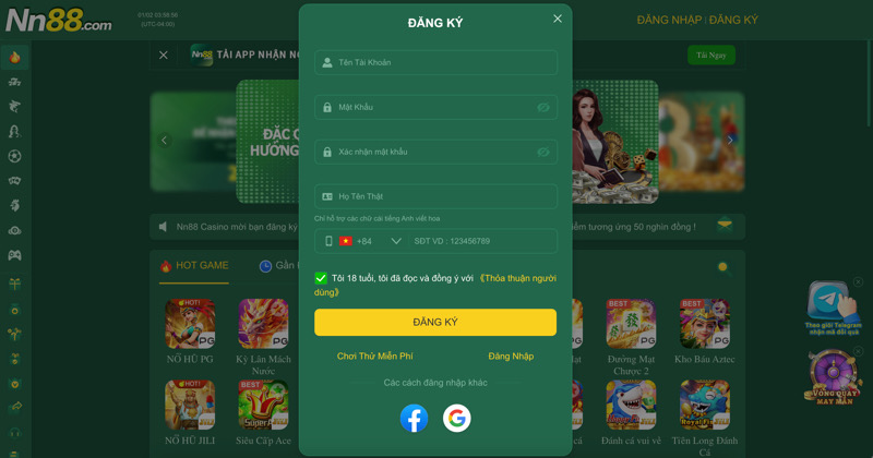 Hướng Dẫn Cách Đăng Ký NN88 Nhanh Chóng